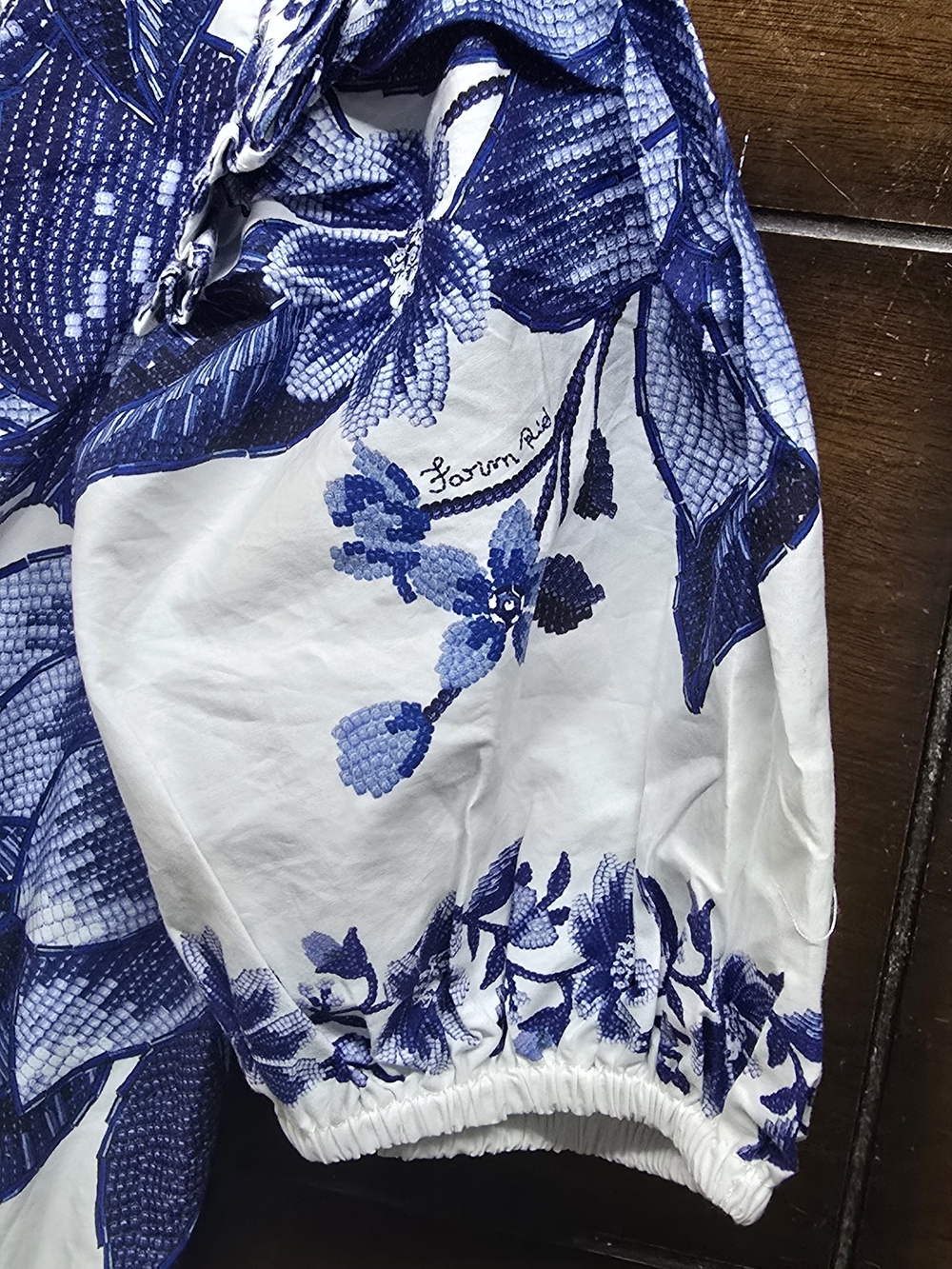 Romper Farm Rio White with Blue Floral Embroidery Xs - Picture 7 of 8